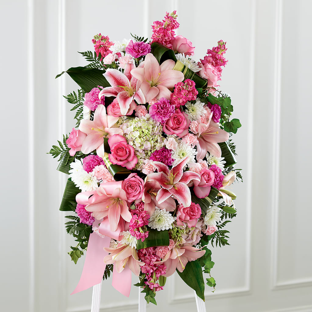 Comforting Standing Spray – Seaside Stems, Old Saybrook CT
