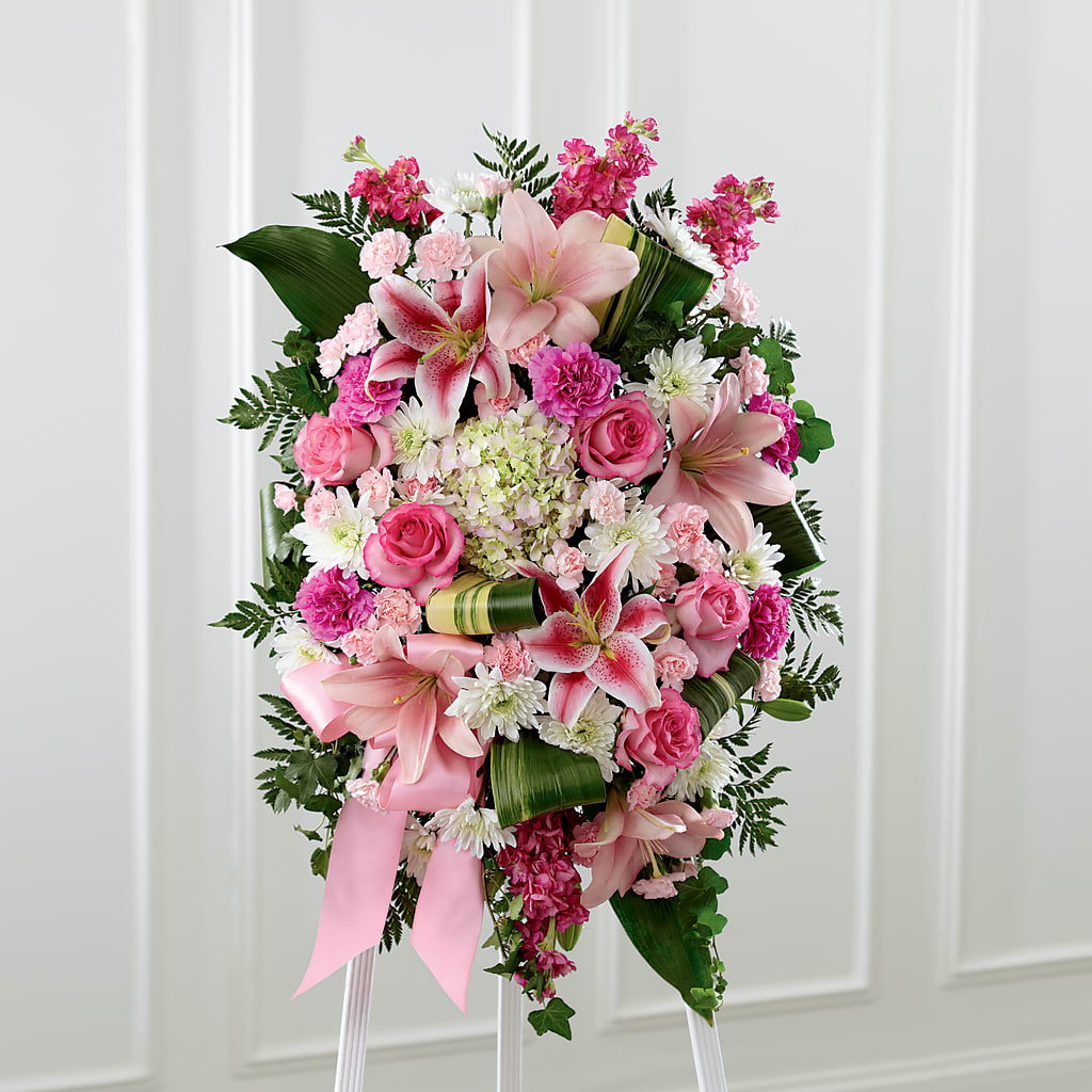 Comforting Standing Spray – Seaside Stems, Old Saybrook CT