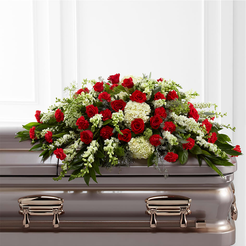 Sincerity Casket Spray – Seaside Stems, Old Saybrook CT