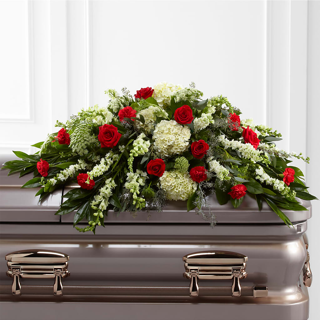 Sincerity Casket Spray – Seaside Stems, Old Saybrook CT