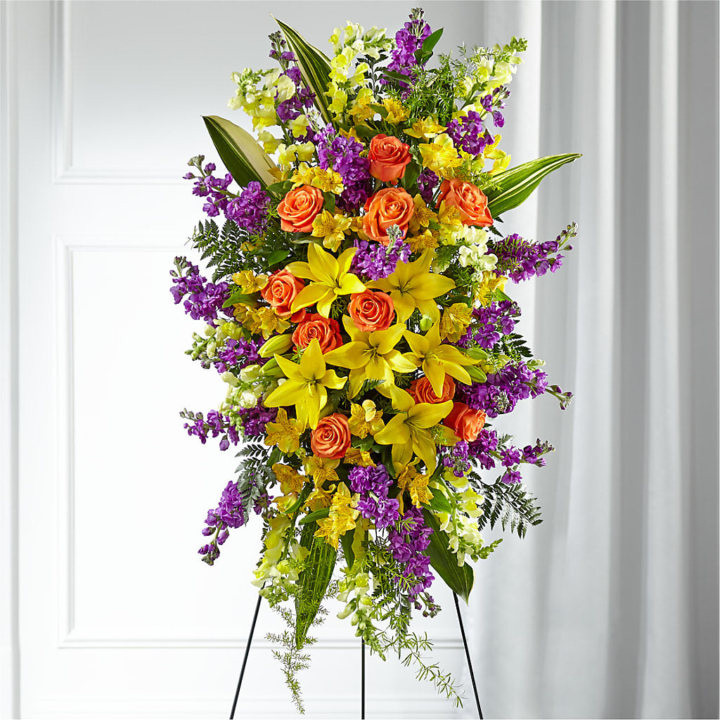 Thoughtful Prayers Standing Spray – Seaside Stems, Old Saybrook CT