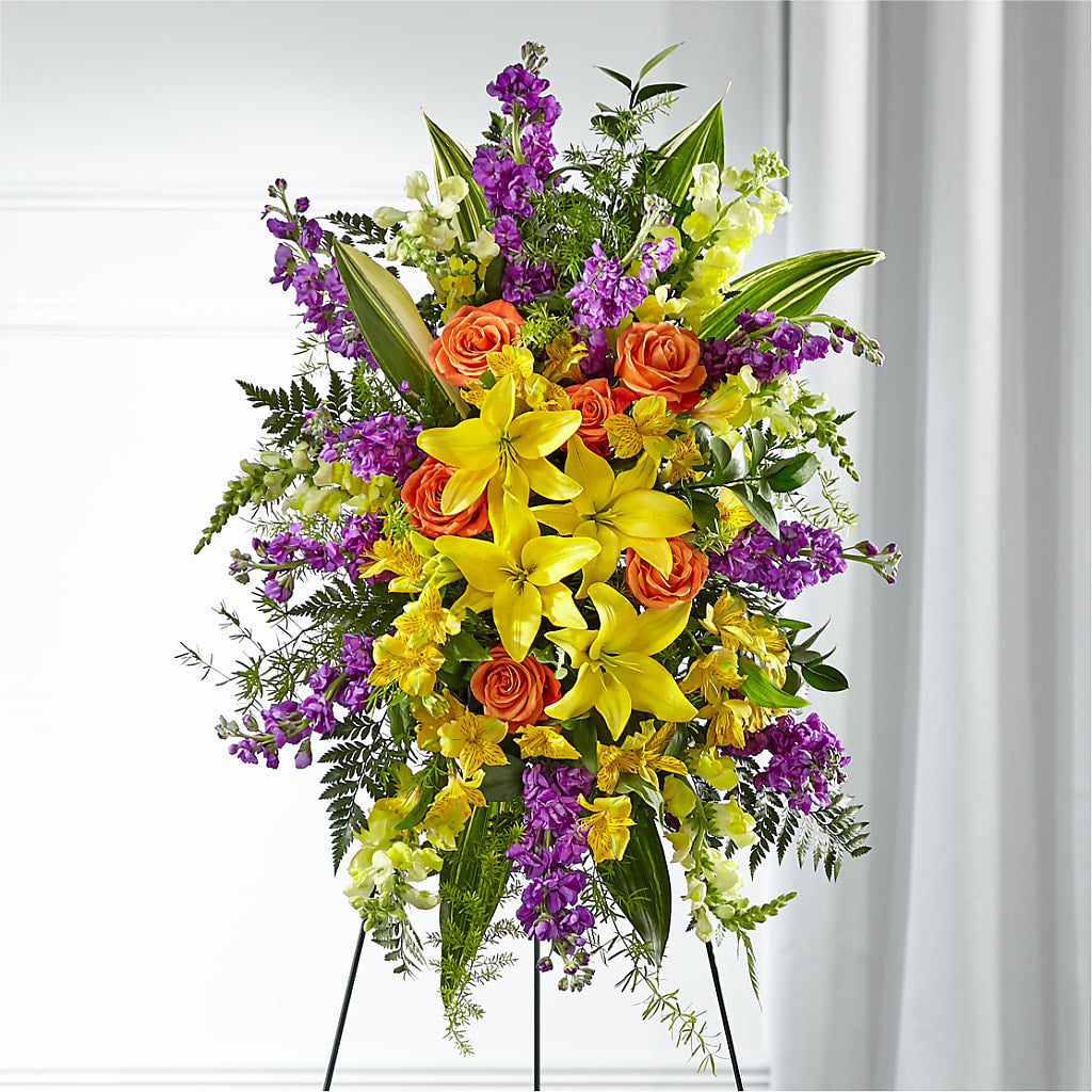 Thoughtful Prayers Standing Spray – Seaside Stems, Old Saybrook CT