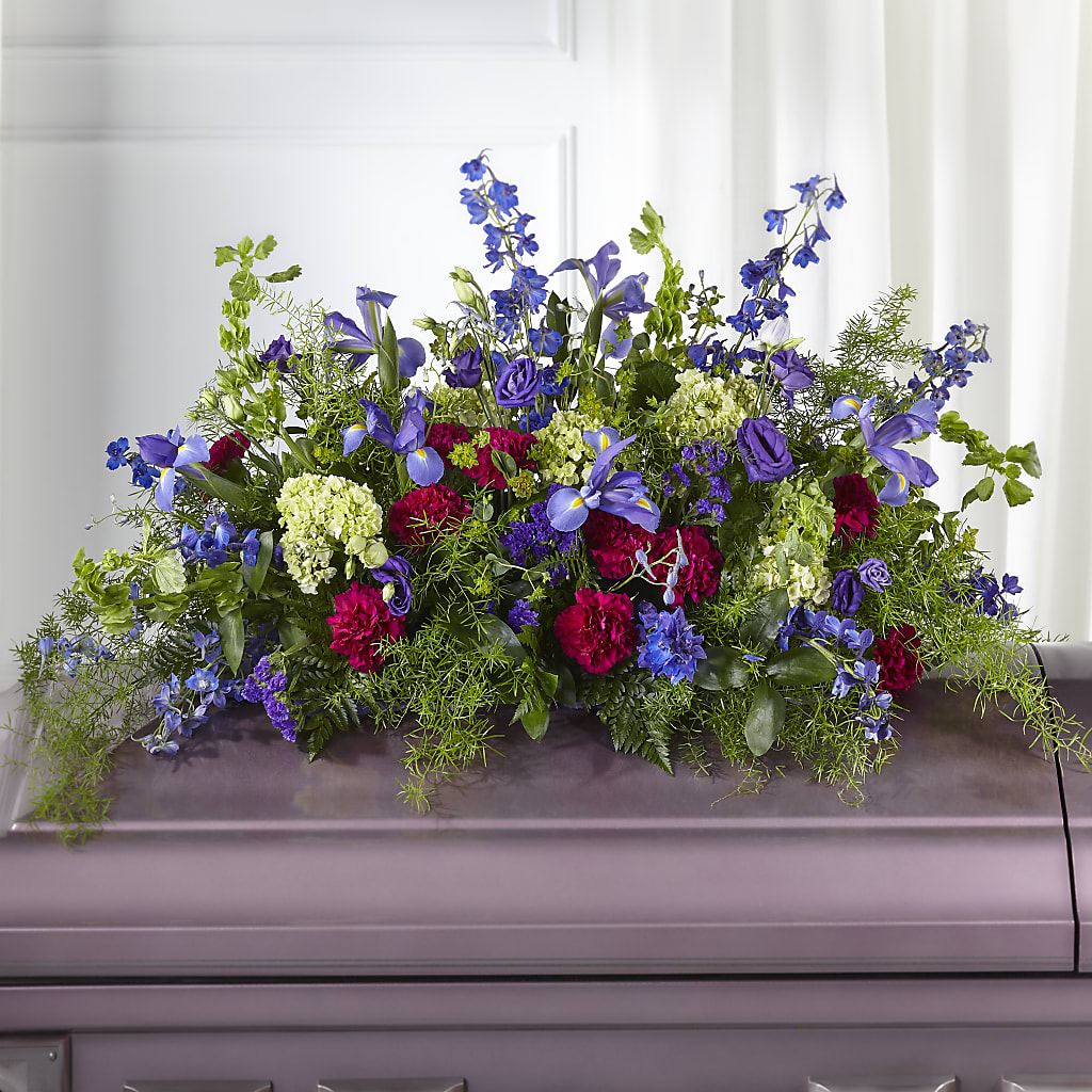Always Treasured Casket Spray – Seaside Stems, Old Saybrook CT