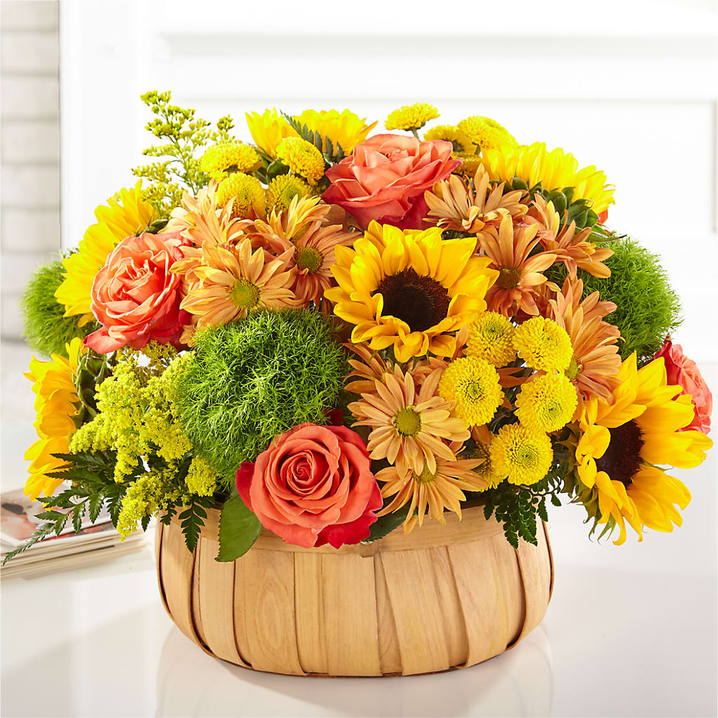 Harvest Sunflower Basket – Seaside Stems, Old Saybrook CT