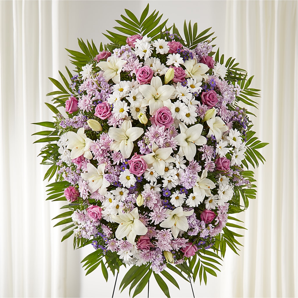 Surrounded by Love Standing Spray – Seaside Stems, Old Saybrook CT