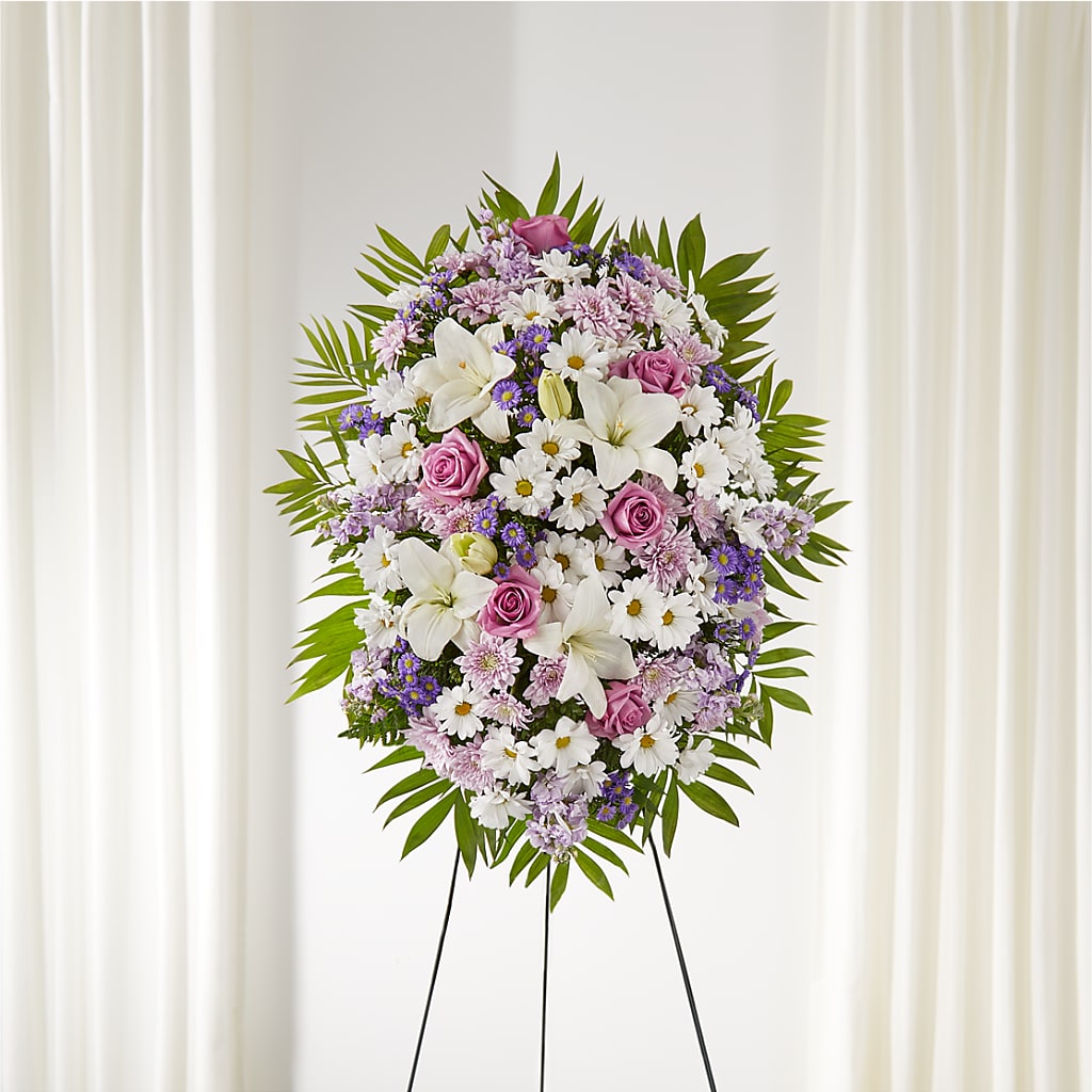 Surrounded by Love Standing Spray – Seaside Stems, Old Saybrook CT