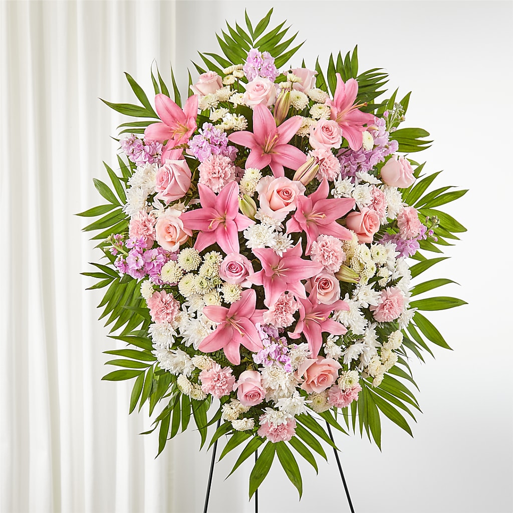 Offering Solace Standing Spray – Seaside Stems, Old Saybrook CT
