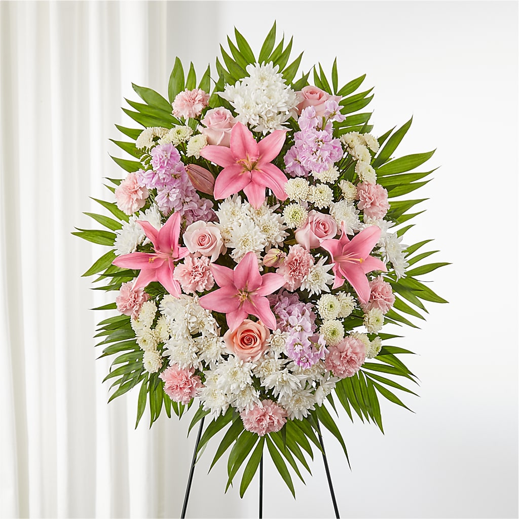 Offering Solace Standing Spray – Seaside Stems, Old Saybrook CT