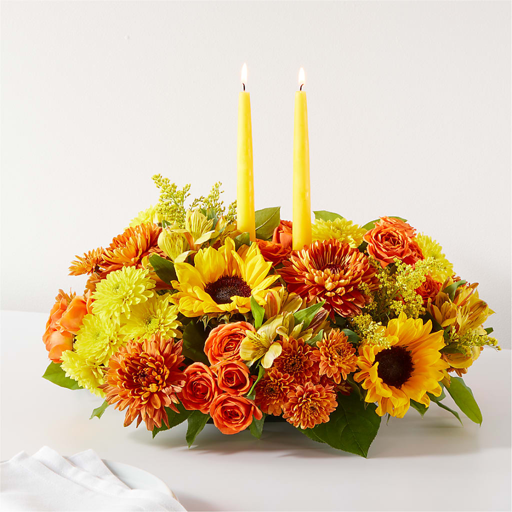 Autumn Harmony Centerpiece – Seaside Stems, Old Saybrook CT