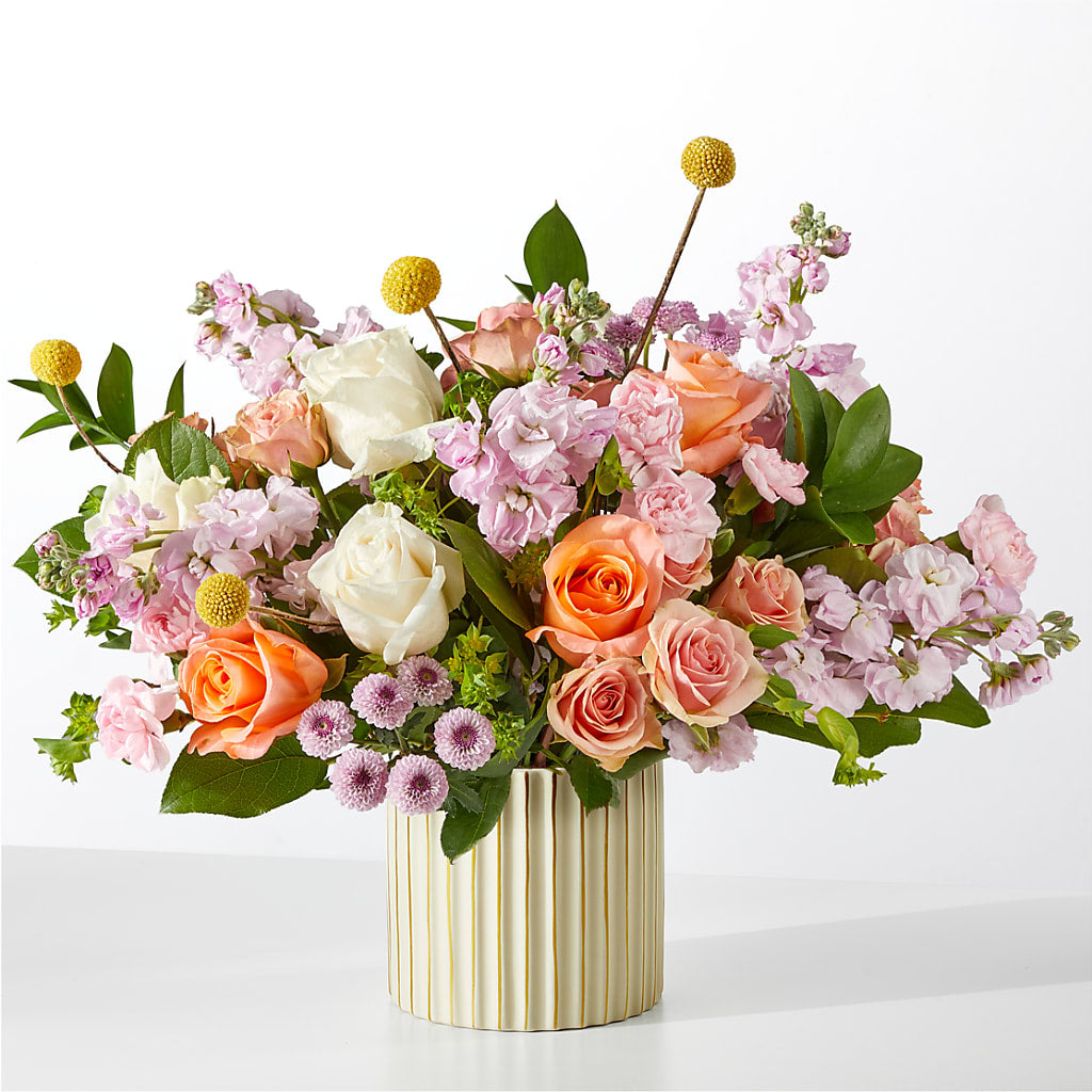 French Market Bouquet with Ivory Vase – Seaside Stems, Old Saybrook CT