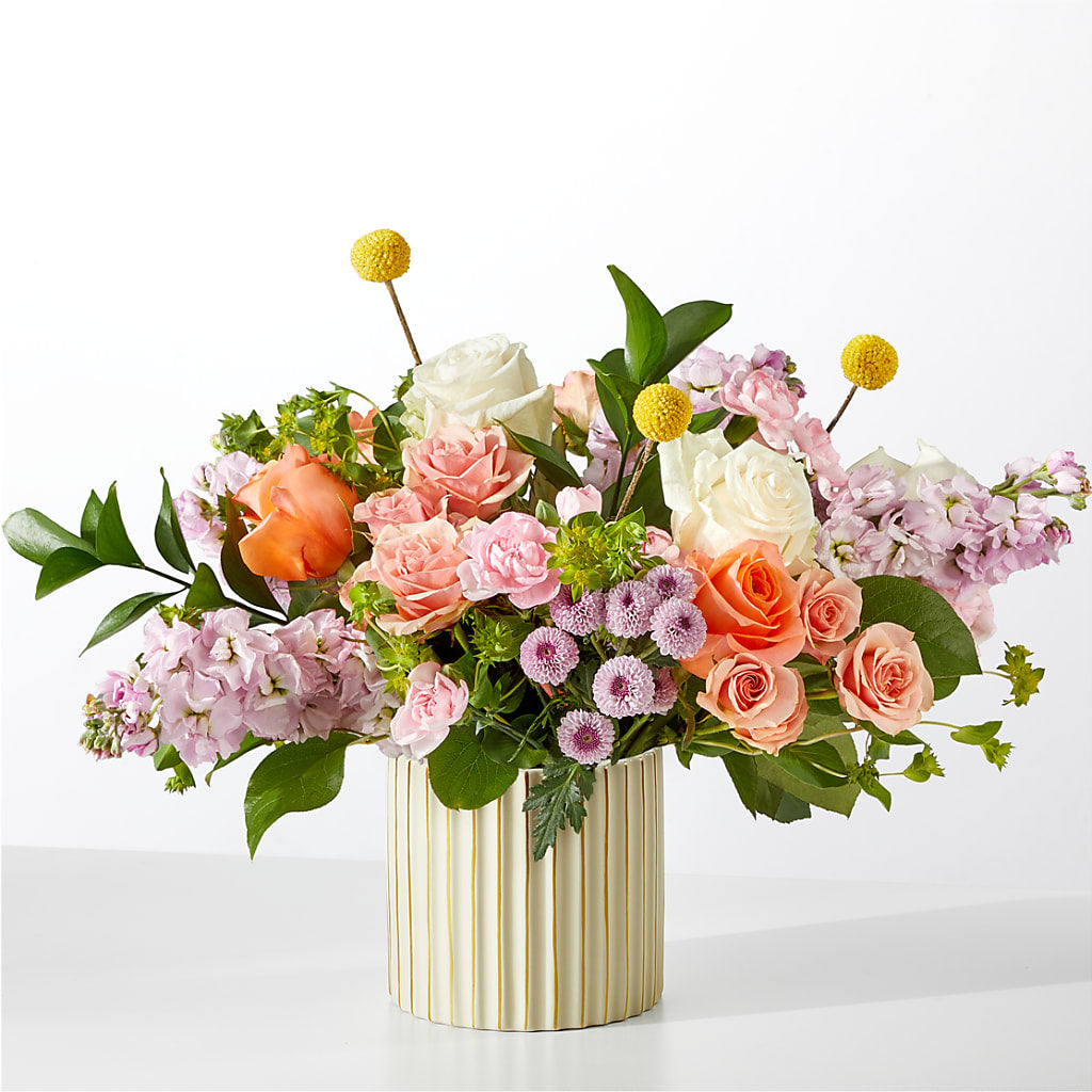 French Market Bouquet with Ivory Vase – Seaside Stems, Old Saybrook CT