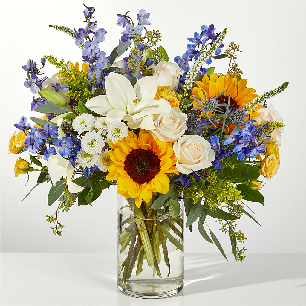 Wonderfully Sunny Bouquet – Seaside Stems, Old Saybrook CT