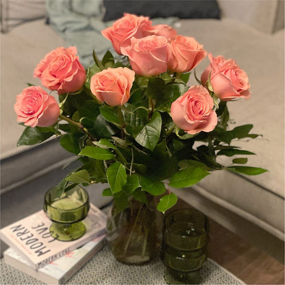 Long Stem Pink Rose Bouquet –  Seaside Stems, Old Saybrook CT