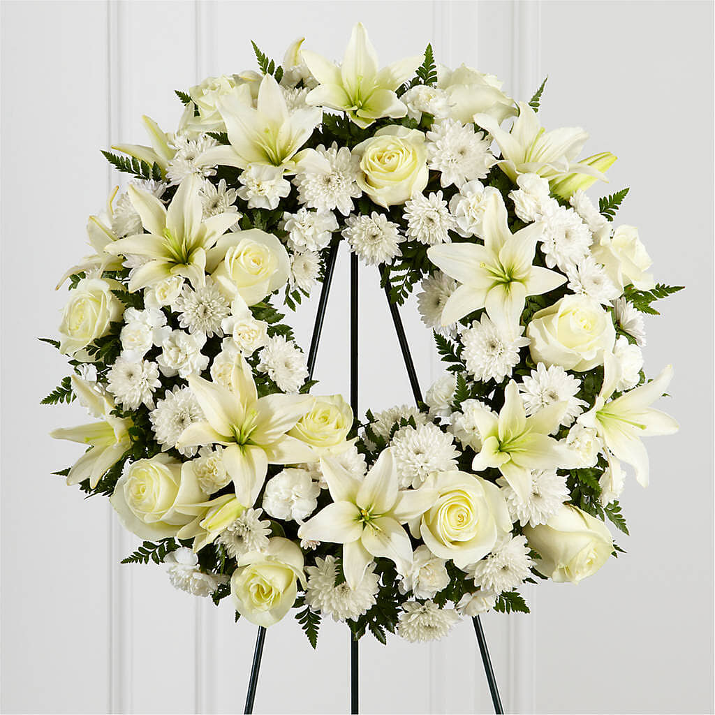Treasured Tribute Wreath –  Seaside Stems, Old Saybrook CT