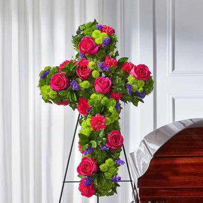 Tribute Rose Floral Cross –  Seaside Stems, Old Saybrook CT