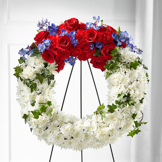 Patriotic Passion Wreath –  Seaside Stems, Old Saybrook CT