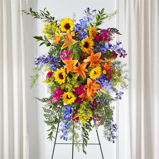 Sunlit Memories Standing Spray (Standard) –  Seaside Stems, Old Saybrook CT