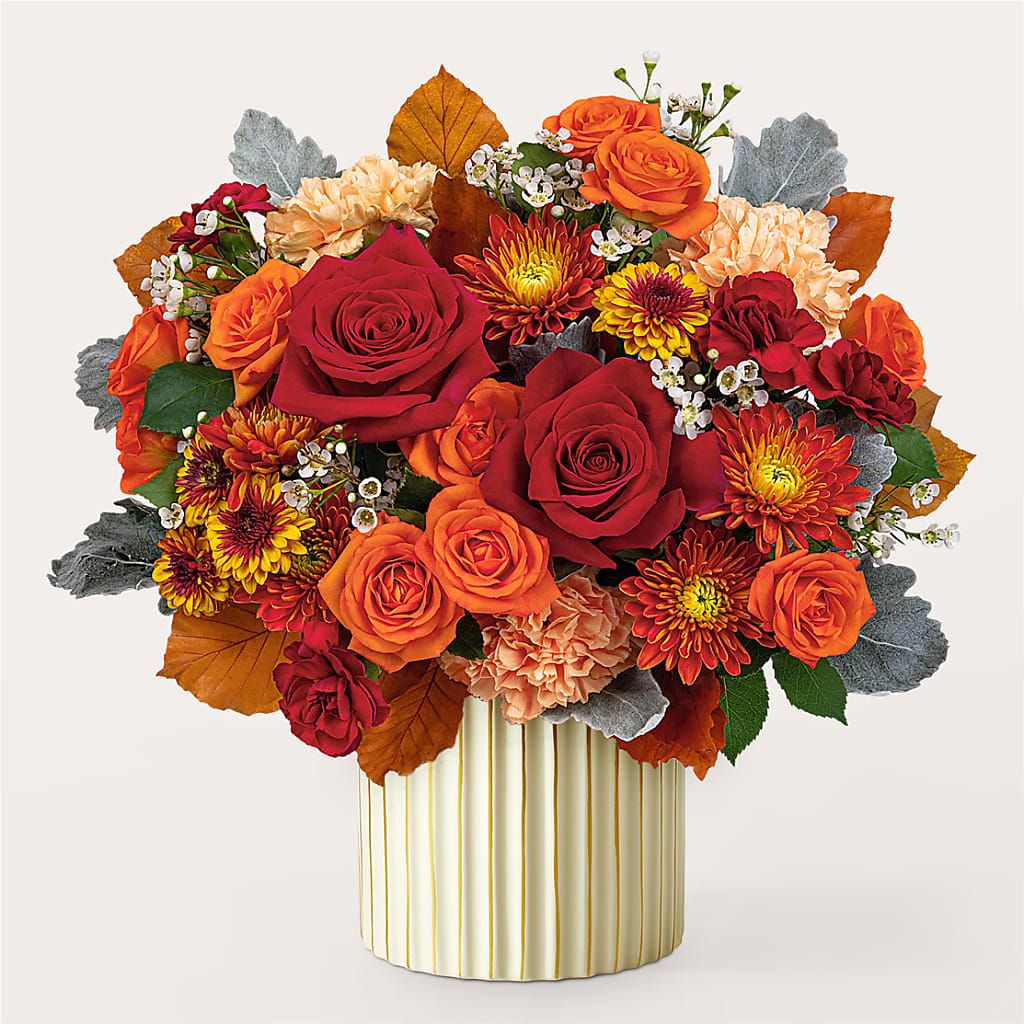 Merlot Bouquet with Ivory Vase –  Seaside Stems, Old Saybrook CT