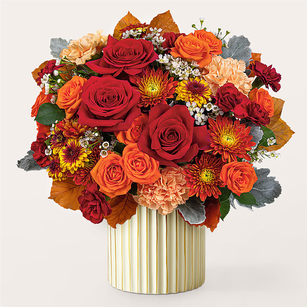 Merlot Bouquet with Ivory Vase –  Seaside Stems, Old Saybrook CT