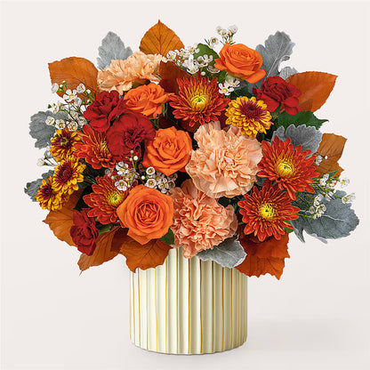 Merlot Bouquet with Ivory Vase –  Seaside Stems, Old Saybrook CT