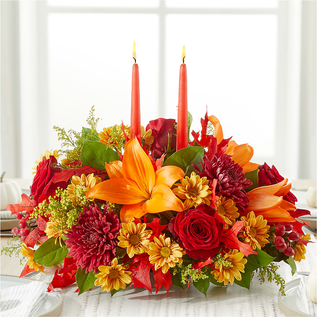 Autumn's Embrace Centerpiece –  Seaside Stems, Old Saybrook CT
