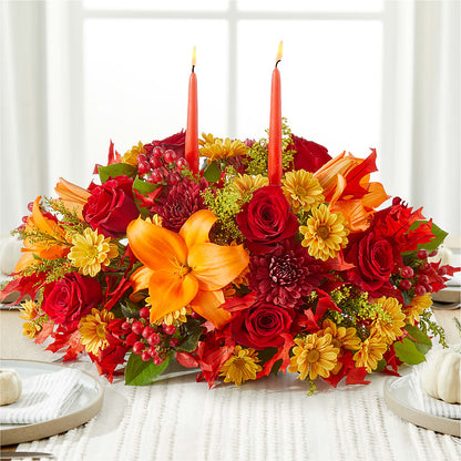 Autumn's Embrace Centerpiece –  Seaside Stems, Old Saybrook CT
