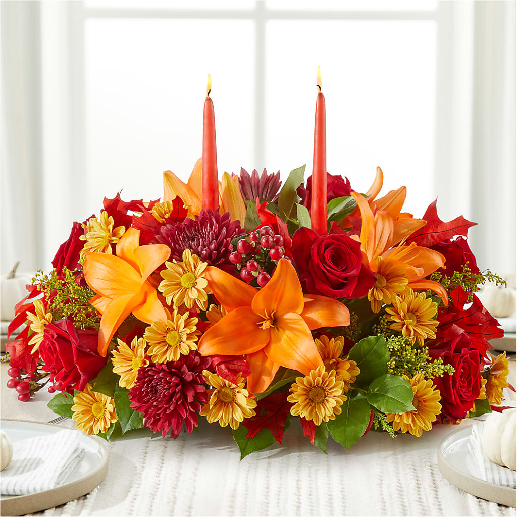 Autumn's Embrace Centerpiece –  Seaside Stems, Old Saybrook CT